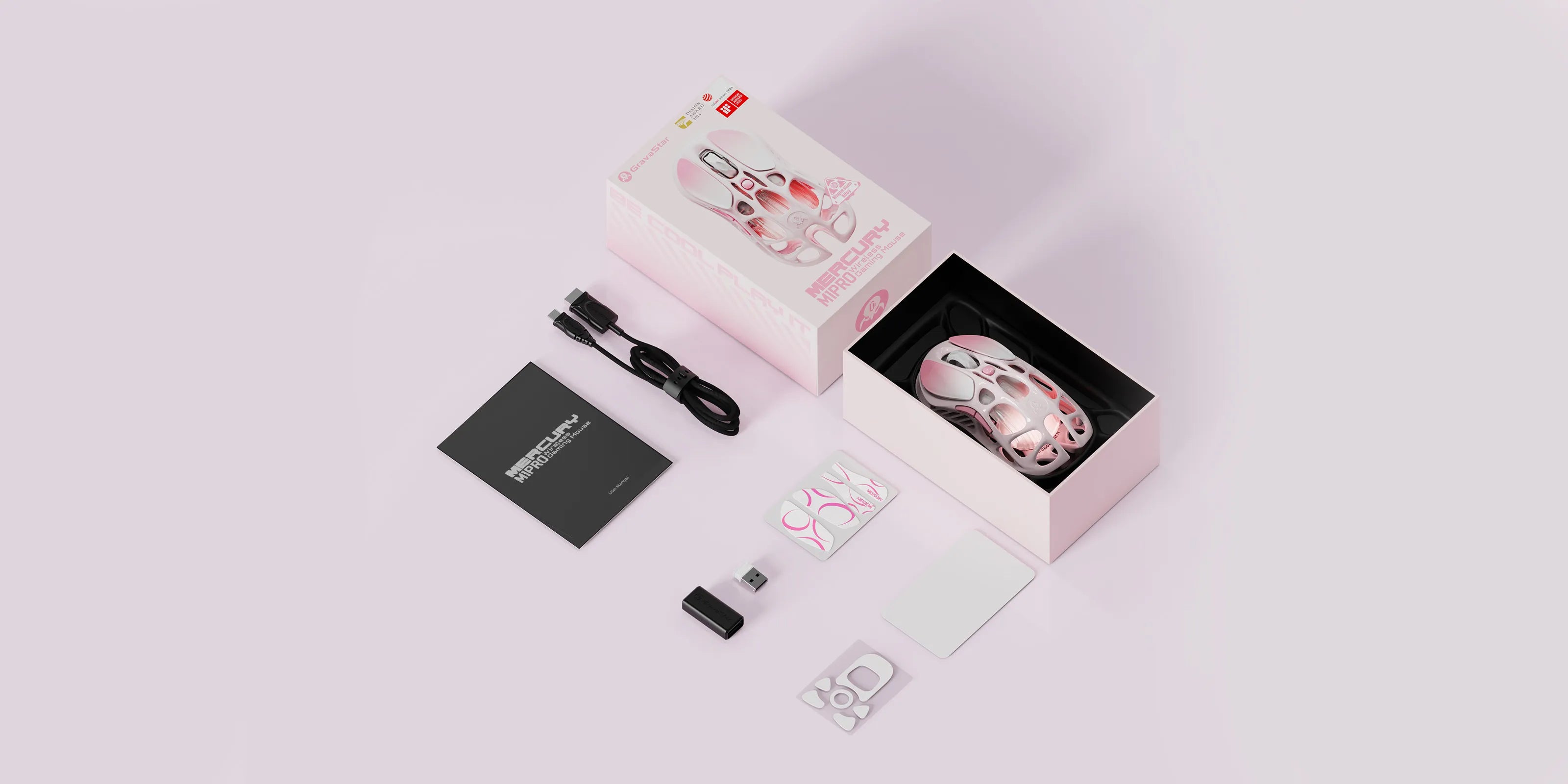 Mercury M1 Pro Gaming Mouse - Sakura Pink Special Edition | High